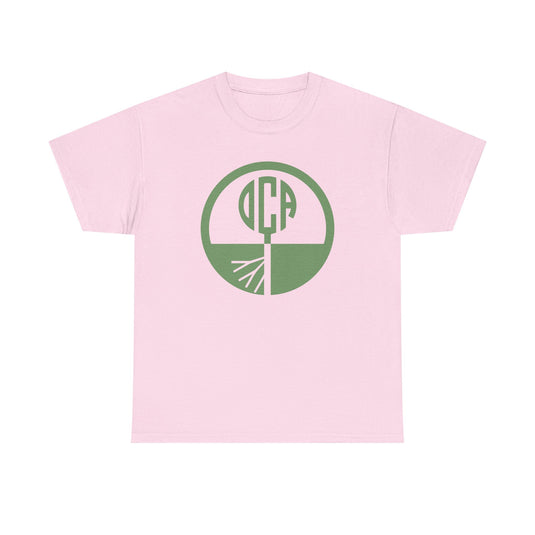 DCA Outdoor T-Shirt Defunct Outdoor Recreation Company Bankrupt Logo Tee