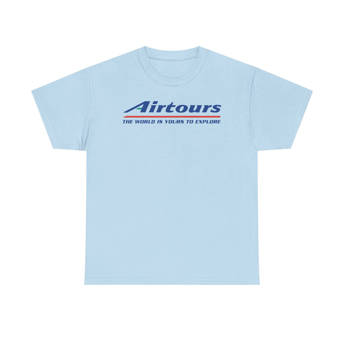 Airtours The World Is Yours To Explore Vintage Charter Airline Logo T-shirt