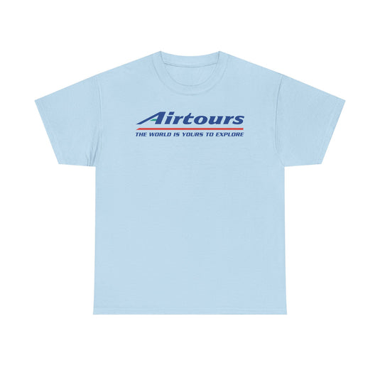 Airtours The World Is Yours To Explore Vintage Charter Airline Logo T-shirt