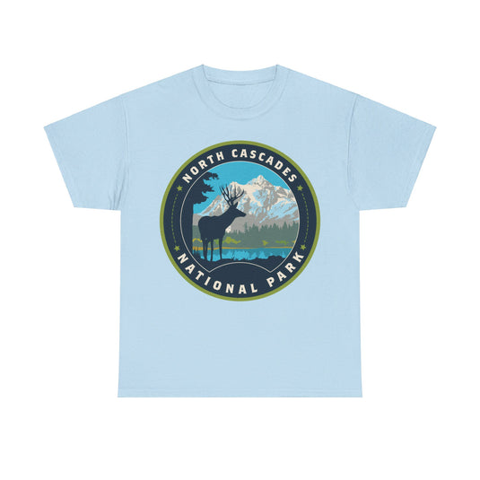 North Cascades National Park Washington Round Logo T-shirt