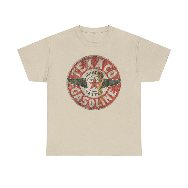 Load image into Gallery viewer, Texaco Aviation Tested Gasoline Sign 1902 Texas Oil Company T-shirt
