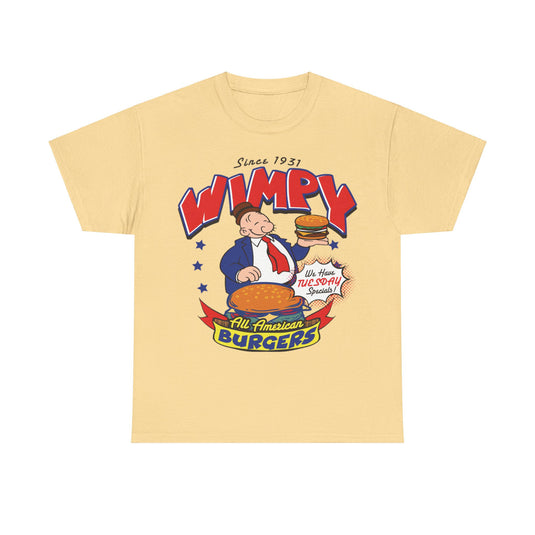 Wimpy All American Burgers Est 1931 Restaurant T-shirt