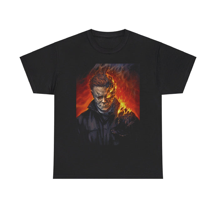 Michael Myers Halloween Flaming Head Movie T-shirt