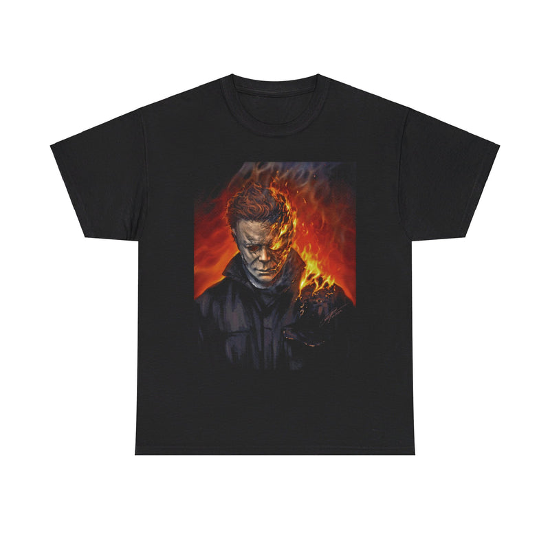 Load image into Gallery viewer, Michael Myers Halloween Flaming Head Movie T-shirt
