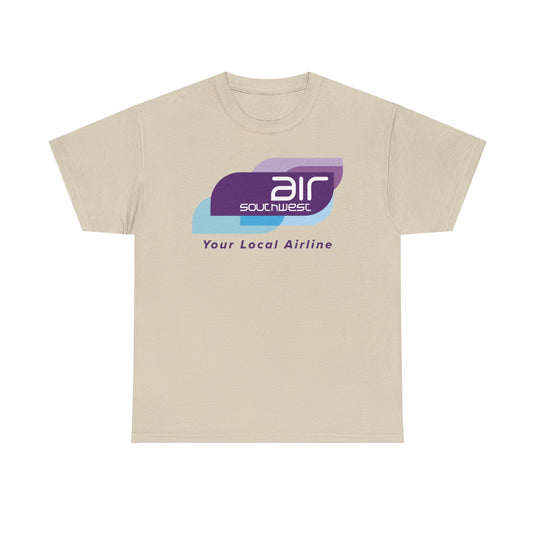 Air Southwest Your Local Airline Vintage British Regional Carrier Logo T-shirt