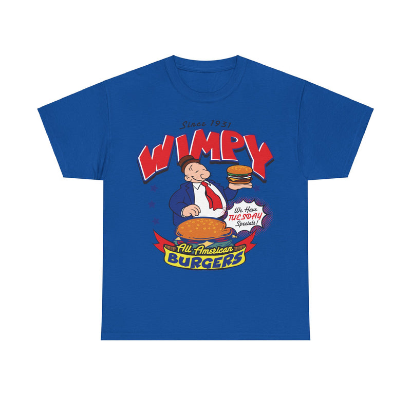 Load image into Gallery viewer, Wimpy All American Burgers Est 1931 Restaurant T-shirt
