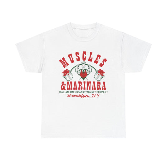 Muscles Marinara New York Italian American Gym Restaurant T-shirt