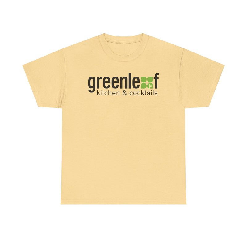 Load image into Gallery viewer, Greenleaf Kitchen Cocktails T-Shirt Defunct Restaurant Bankrupt Logo Tee
