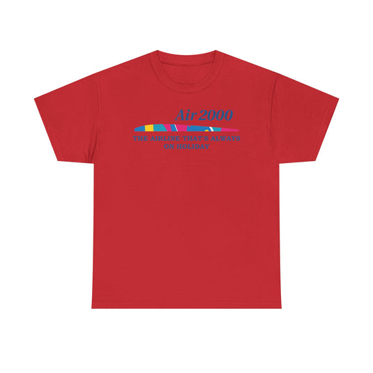 Air 2000 The Airline That's Always on Holiday Vintage Logo Aviation T-shirt