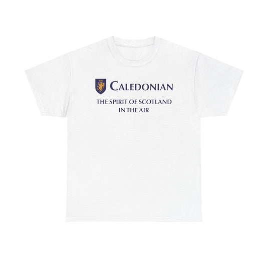 Caledonian The Spirit of Scotland in the Air Vintage Airline Logo T-shirt