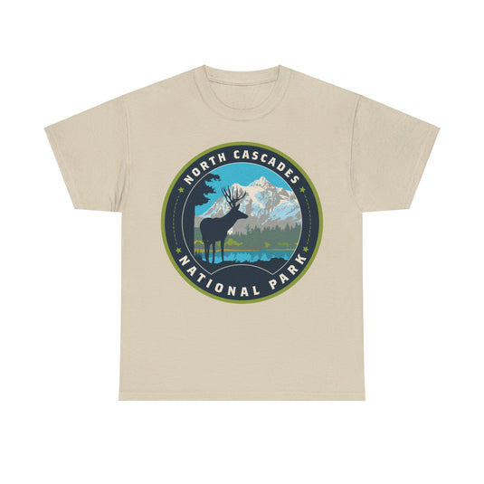 North Cascades National Park Washington Round Logo T-shirt