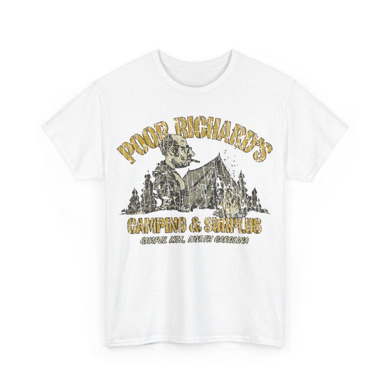 Load image into Gallery viewer, Poor Richards Camping Surplus 1968 Distressed Print T-shirt
