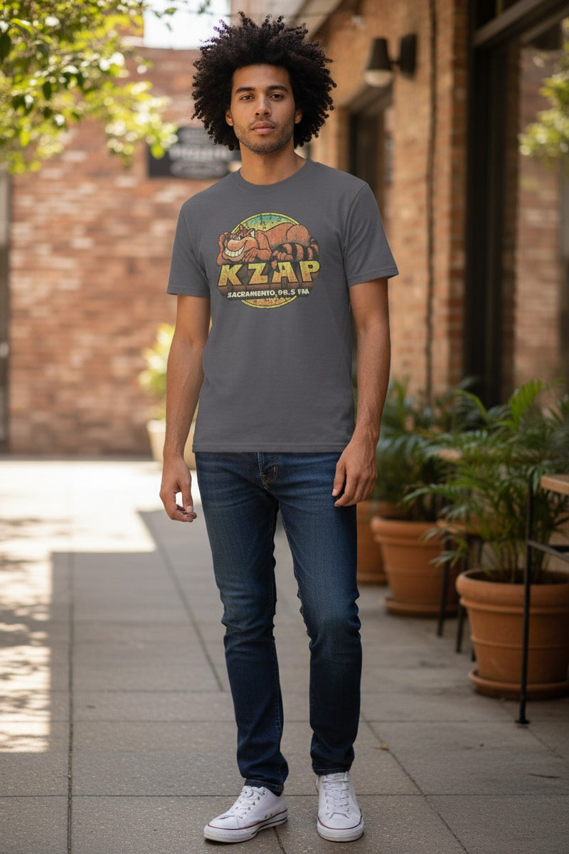Load image into Gallery viewer, KZAP Sacramento 98.5 FM California Radio Station T-shirt
