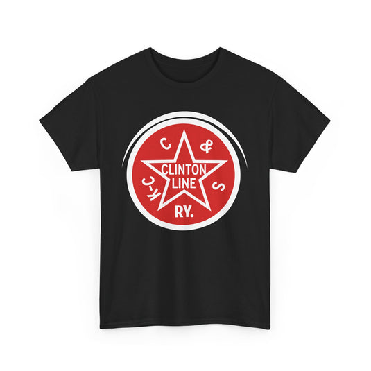 Clinton Line Railway Star Logo Vintage Railroad Train T-Shirt
