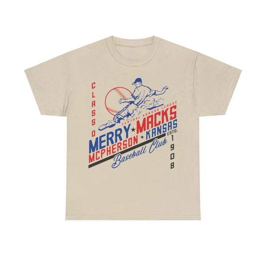 McPherson Merry Macks Est 1908 Kansas Baseball T-shirt