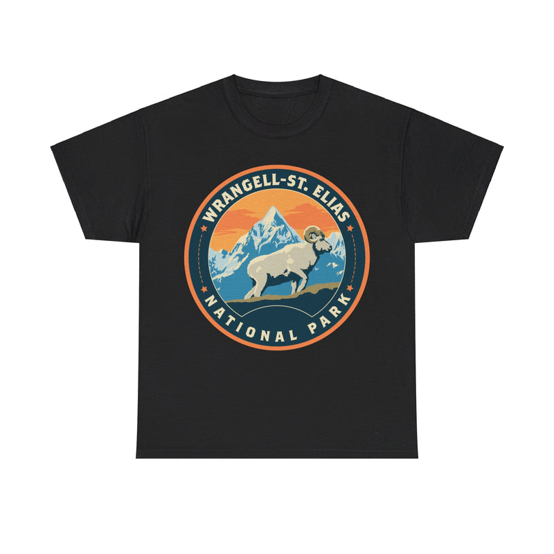 Load image into Gallery viewer, Wrangell-St Elias National Park Alaska Round Logo T-shirt
