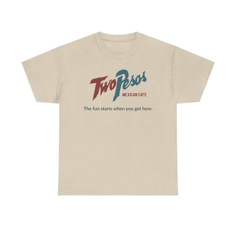 Load image into Gallery viewer, Two Pesos Mexican Cafe Vintage Restaurant Logo Chain T-Shirt
