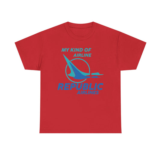 Republic Airlines Turquoise Bird My Kind of Airline Aviation T-Shirt