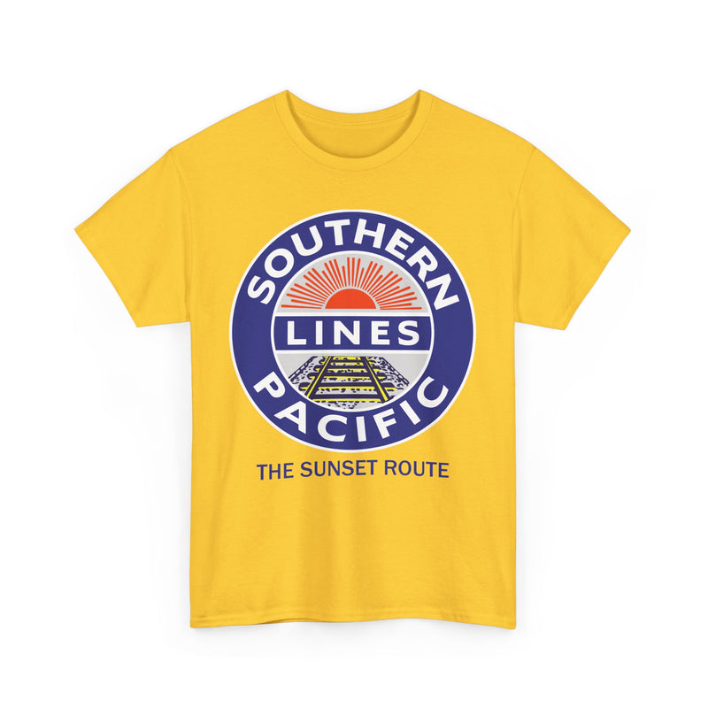 Load image into Gallery viewer, Southern Pacific Lines Sunset Route Railroad Logo Vintage T-Shirt

