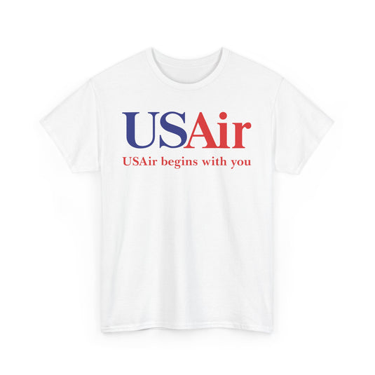 USAir Begins With You Classic American Airline Logo T-shirt