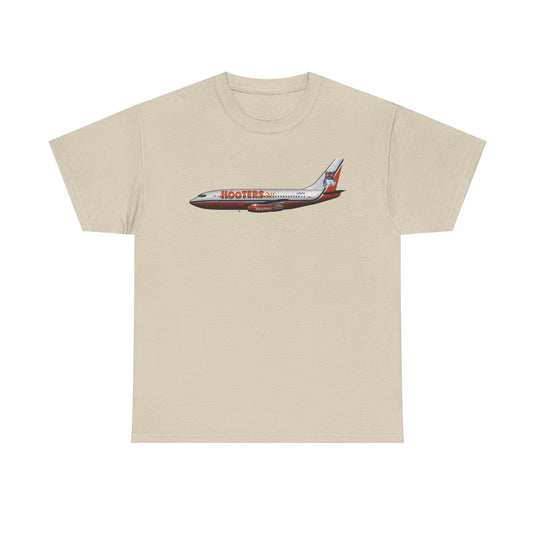 Hooters Air Orange Owl Novelty Airline Retro Aviation Memorabilia T-shirt