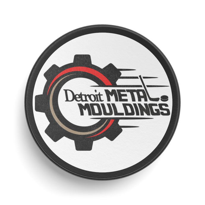 Detroit Metal Mouldings Nostalgic Logo Hockey Puck