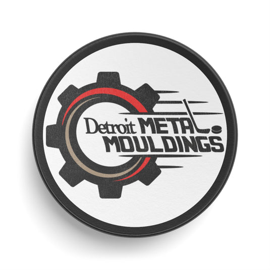 Detroit Metal Mouldings Nostalgic Logo Hockey Puck