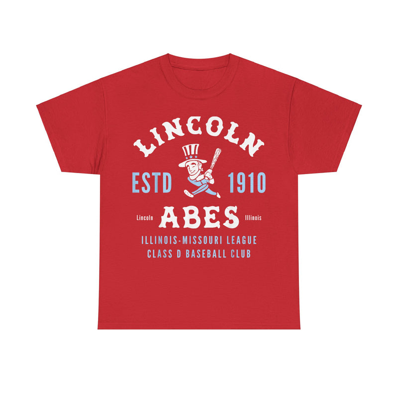 Load image into Gallery viewer, Lincoln Abes Est 1910 Illinois Baseball T-shirt
