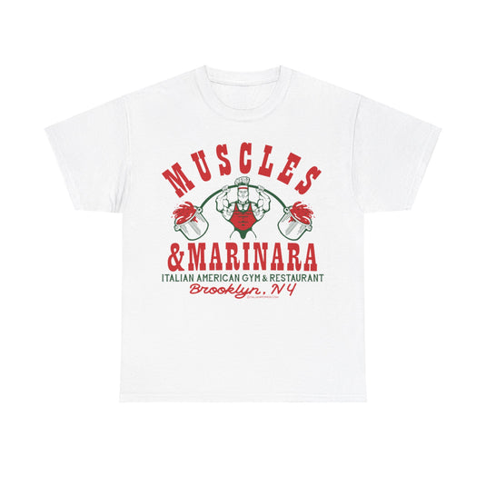 Muscles Marinara New York Italian American Gym Restaurant T-shirt