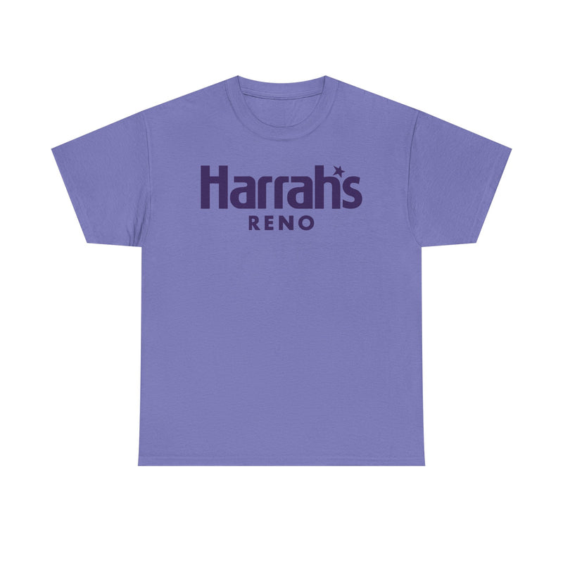 Load image into Gallery viewer, Harrah’s Reno Defunct Casino Logo Purple Graphic T-Shirt Nevada Gambling Resort Tee
