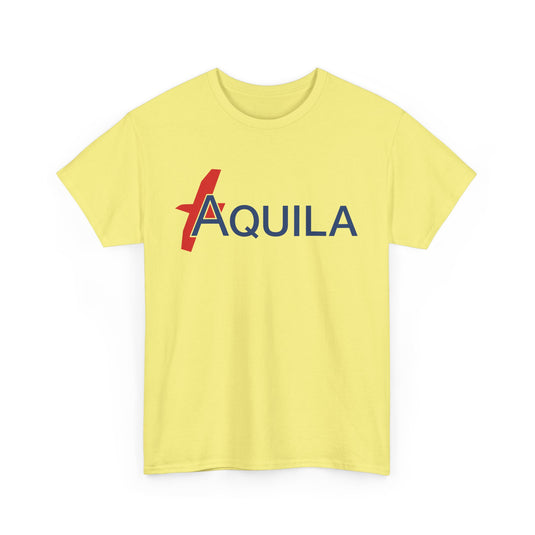 Aquila Italian Airline Red Blue Modern Logo Aviation History T-shirt