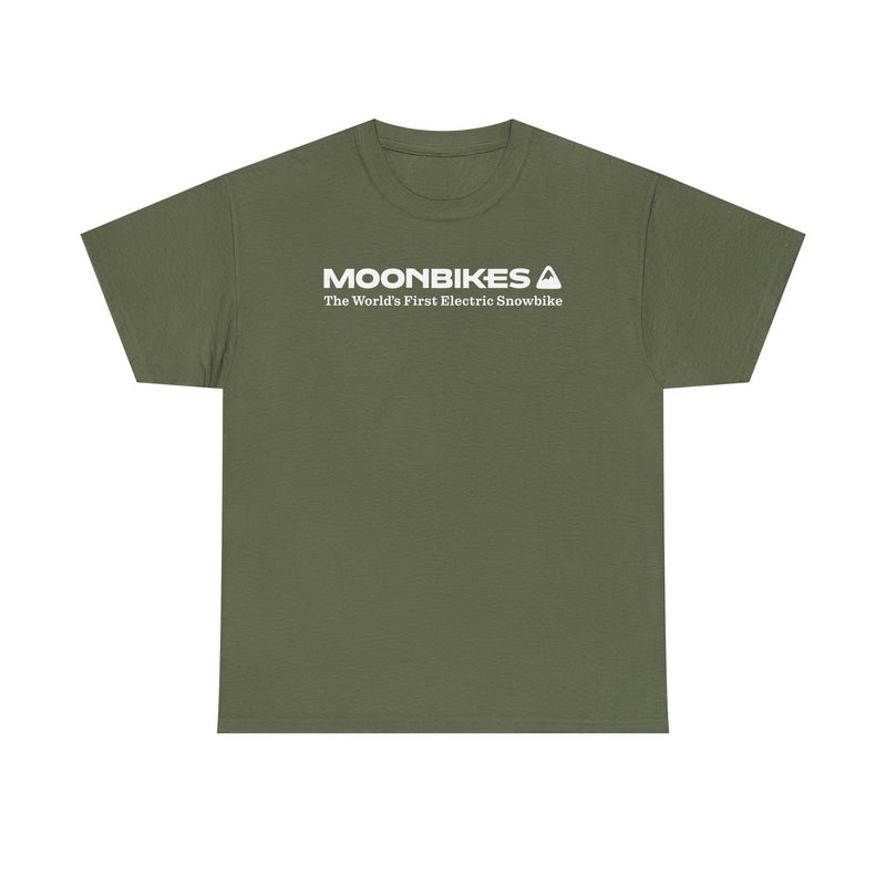 Load image into Gallery viewer, MoonBikes T-Shirt Bankrupt Electric Snowbike Company Defunct Logo Tee
