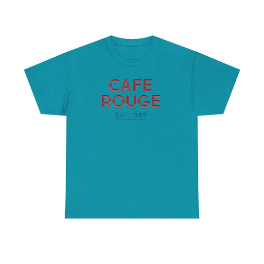 Cafe Rouge T-Shirt - French Bistro Restaurant Industry Defunct Logo Tee