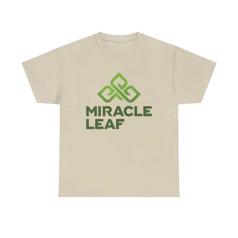 Load image into Gallery viewer, Miracle Leaf Medical Marijuana T-Shirt Defunct Dispensary Bankrupt Logo Tee
