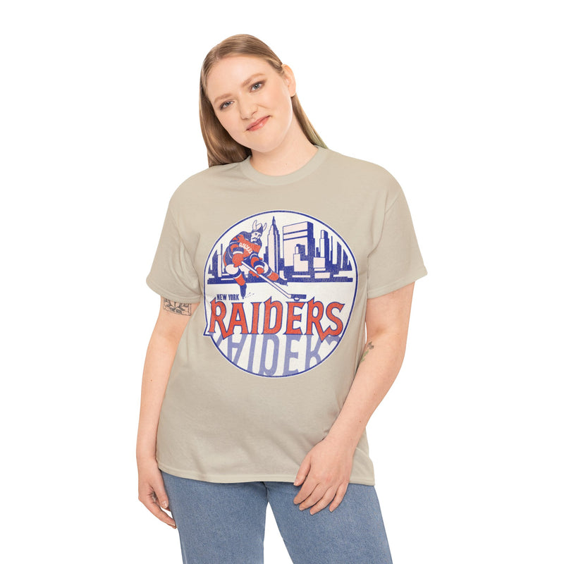 Load image into Gallery viewer, New York Raiders Logo Nostalgic Hockey T-shirt
