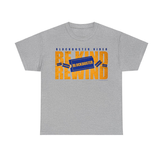 Blockbuster Video Store Be Kind Rewind Nostalgic Retro Logo T-shirt