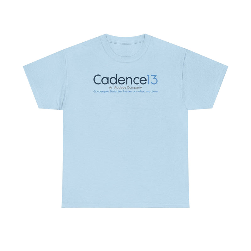 Load image into Gallery viewer, Cadence13 T-Shirt Defunct Audacy Podcast Company Go Deeper Smarter Faster TeeRetry
