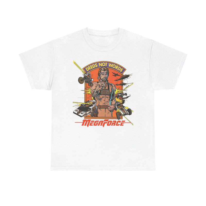 Load image into Gallery viewer, Megaforce Deeds Not Words 1982 Movie T-shirt
