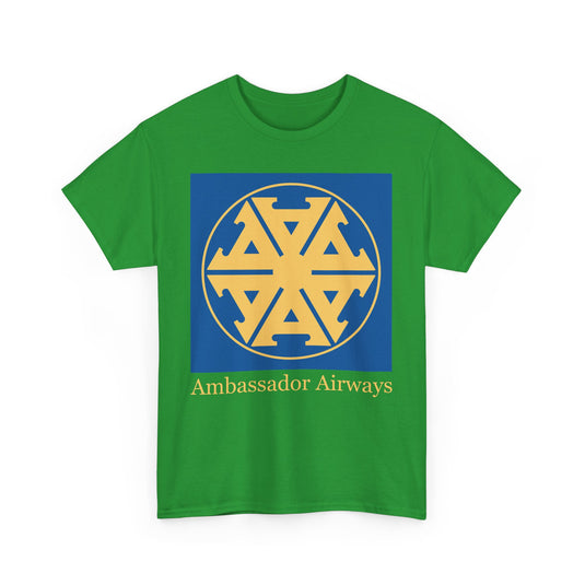 Ambassador Airways Blue Gold Emblem Classic UK Charter Airline T-shirt
