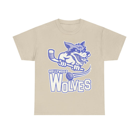 Hollywood Wolves Hockey Team Nostalgic Logo T-shirt