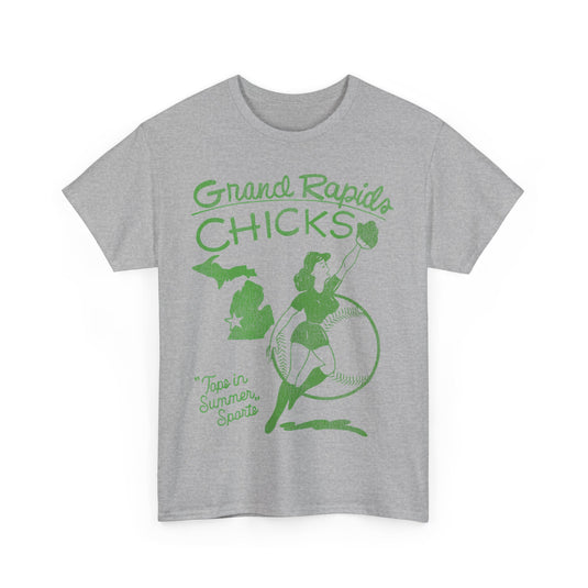 Grand Rapids Chicks Womens Nostalgic Retro Baseball Team T-shirt