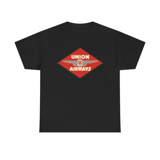 Union Airways NZ Red Diamond Winged Logo New Zealand Aviation T-shirt
