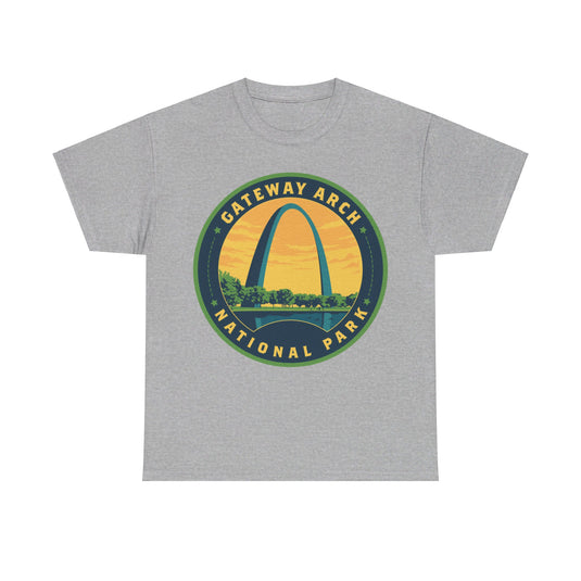 Gateway Arch National Park Missouri Round Logo T-shirt