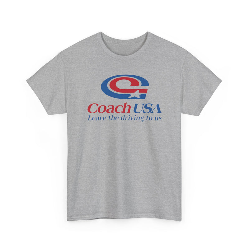 Load image into Gallery viewer, Coach USA Leave The Driving To Us Logo Graphic T-Shirt Rare Defunct Brand Tee
