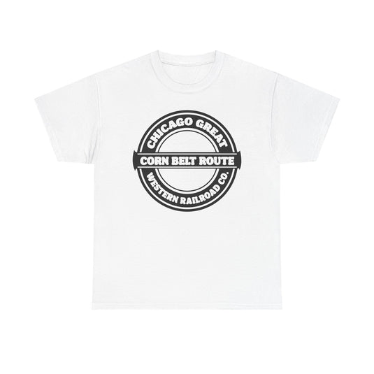 Chicago Great Western Corn Belt Route Railroad Logo Train T-Shirt