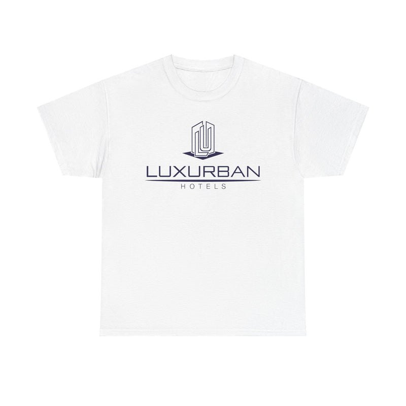 Load image into Gallery viewer, LuxUrban Hotels T-Shirt - Hospitality Industry Bankrupt Hotel Logo
