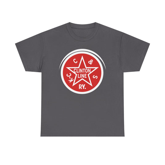 Clinton Line Railway Star Logo Vintage Railroad Train T-Shirt
