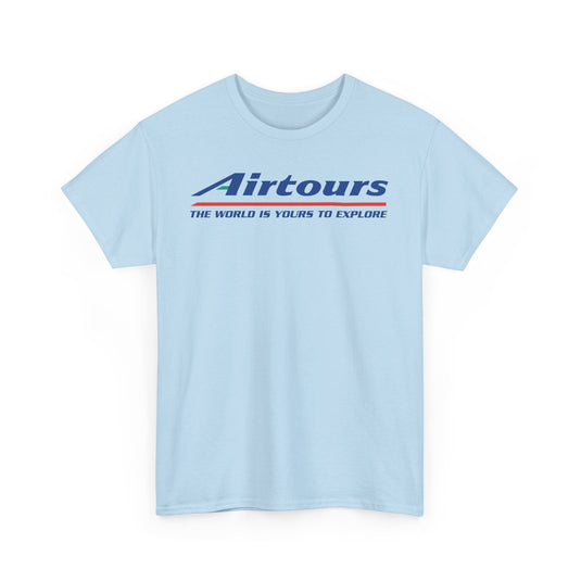Airtours The World Is Yours To Explore Vintage Charter Airline Logo T-shirt