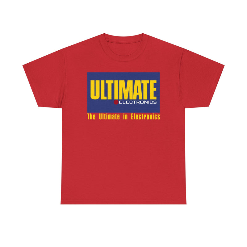 Load image into Gallery viewer, Ultimate Electronics The Ultimate in Electronics Blue Yellow Logo T-shirt
