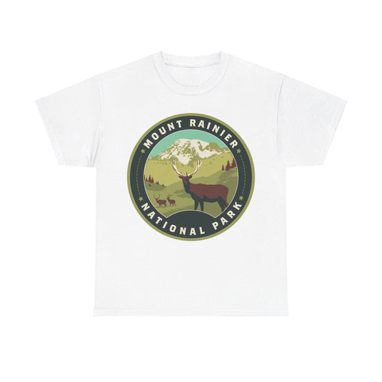 Mount Rainier National Park Washington Round Logo T-shirt